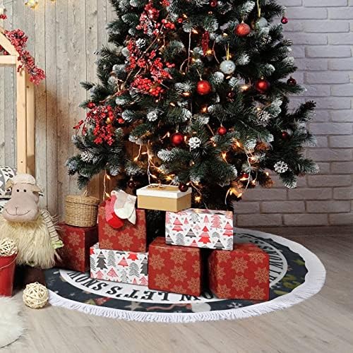 חצאית עץ חג המולד צללית כלב חג המולד מחצלת עץ חג המולד עם ציצית 30 חצאית עץ עץ חג המולד חורף חצאית עץ פתית שלג לחגגת חג מולד כפרי חג המולד חג המולד קישוטי חג עץ