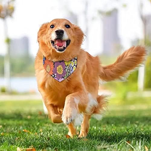פרחי דייזי צבעוניים כלבים בנדנה מתכווננת צווארון חיות מחמד צעיף משולש חמוד קרכיט לחתולי כלבים