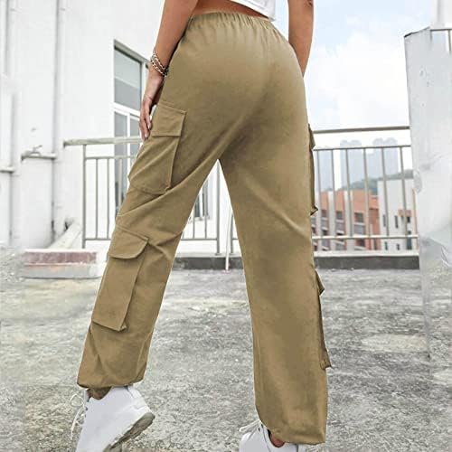 מכנסיים לאתקיה מכנסיים מזדמנים פלוס גודל ארוך נשים רחוב היפ הופ מכנסי נשים מרובי כיס רופף רגל ישרה