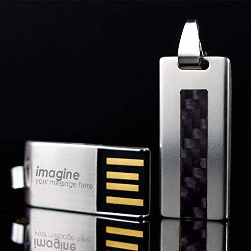 USB סיבי פחמן חקוקים, מתנה לסיבי פחמן, מתנה לגברים, מתנה בשבילו, 925 מזיכרון פלאש מכסף מכון עט עט כונן 16 ג'יגה -בייט, תכשיטים כלולים או קופסת מתנה