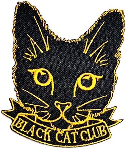 טלאי חתול שחור מצוירים טלאים מצוירים צהוב שחור שחור חתלתול תפור על טלאי ברזל על טלאי אפליקציות רקומים DIY קישוט מלאכה לתיקון בגדים לילדים מבוגרים