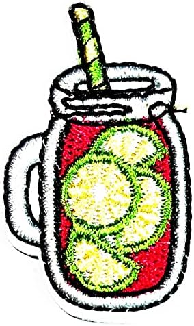 קליינפלוס 2 יחידות. מיני קרח משקאות פירות לימון סודה ברזל על תיקוני משקאות לשתות קריקטורה ילדים אופנה סגנון רקום מוטיב אפליקצית קישוט סמל תלבושות