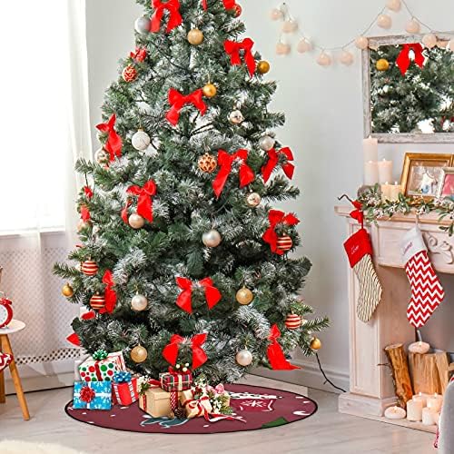 מחצלת עץ חג מולד שמח עץ עץ עץ עץ מגש שטיח מחצלת תחת אביזר עץ חג המולד להגנה על רצפת אספקת בית 28 אינץ '