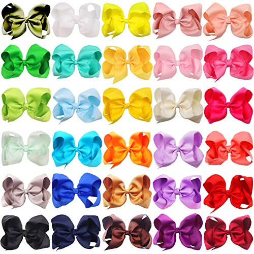 אלינמו 30 צבעים 6 אינץ קשתות עבור בנות מבהיקי סרט קשת שיער קליפים תנין שיער אביזרי עבור תינוק בנות תינוקות פעוטות ילדים בני נוער