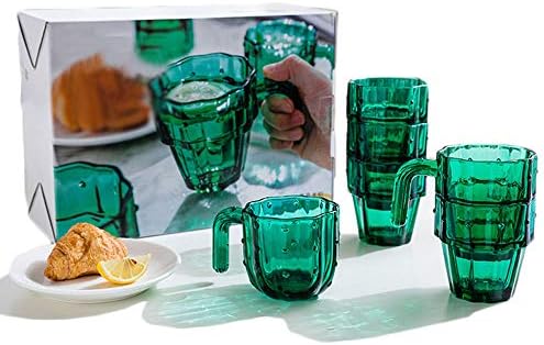 כוס זכוכית פרימיום של TYI, סט של 6 יחידות, 220 מל, צורת קקטוס, עמיד, ניתן לערום, חוסך מקום, למשרדי מטבח ביתיים - המתנה הטובה ביותר לחברים