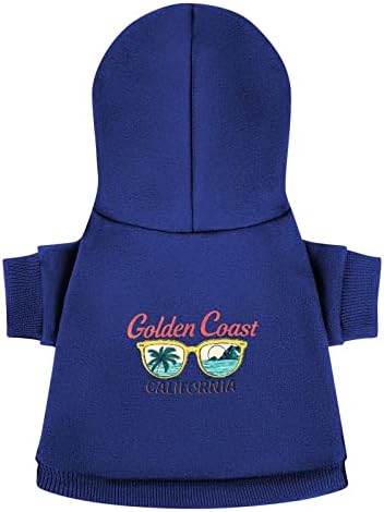 וינטג 'חוף הזהב קליפורניה קליפורניה קפוצ'ונים מחמד חיות מחמד רכים כלבים חמים רכים סוודר חיות מחמד עמיד עם כובע