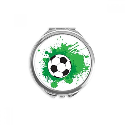 כדורגל כדורגל ספורט שלך טקסט יד קומפקטי מראה עגול נייד כיס זכוכית