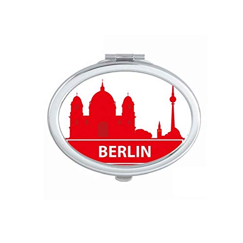 ברלין גרמניה אדום ציון דרך דפוס מראה נייד איפור יד כפול משקפיים צדדי