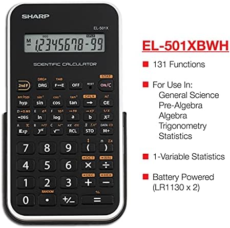 מחשבון Sharp EL501XBWH EL-501XBWH מחשבון מדעי 10 ספרות LCD