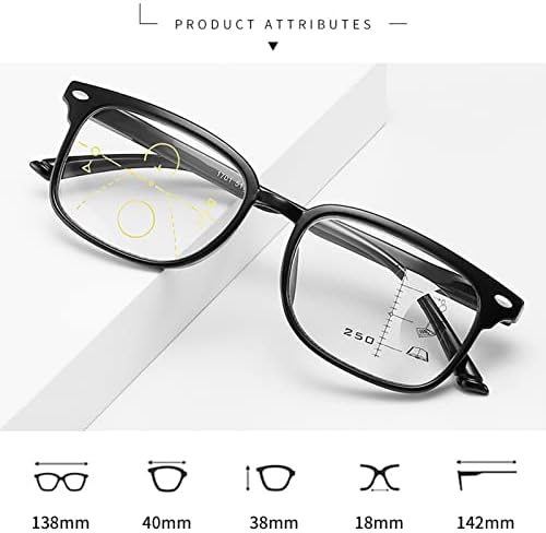 משקפי קריאה מולטיפוקוס פרוגרסיביים לנשים גברים כחולים חוסמים אור מחשב משקפיים משקפיים TR90 קלים