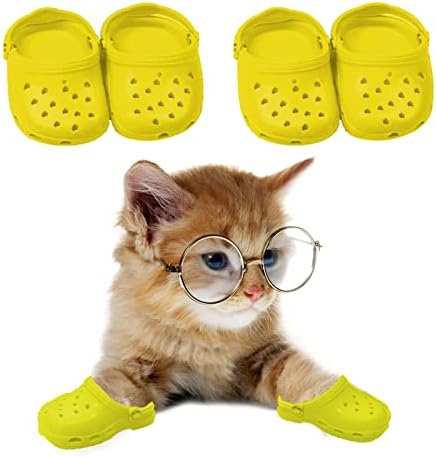 טיקטוק חמוד חתול קרוקס צבעים בוהקים חתול סנדלי רק לחתולים, חיות מחמד דקורטיבי קרוקס עבור קטן חתולים וכלבים תמונה לירות
