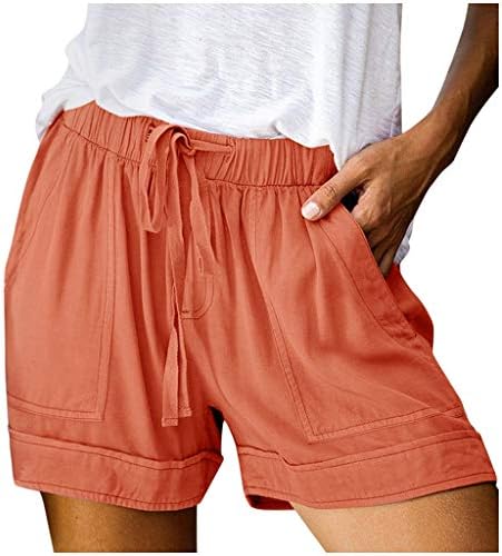 מכנסיים קצרים משקל קלים לנשים לנשים מכנסיים קצרים מזדמנים של מכנסיים קצרים בגידים משוררים המותניים המותניים המותניים הקצרים הקצרים הקיץ