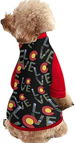 מצחיק Love Colorado Print Pet Sequishirt עם סרבל סוודר של סוודר לפליס לחתול כלבים עם עיצוב