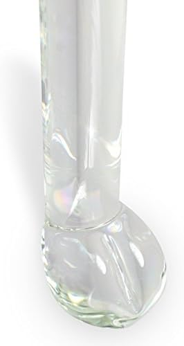 LELUV דילדו גדול זכוכית צלולה זין ריאליסטי מסוגנן עומד חלק 8 אינץ 'עם כיס מרופד פרימיום