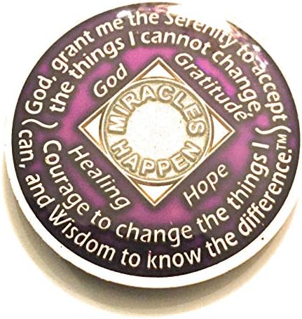 קו התאוששות 31 שנה Na Deep Purple & Gold Tri Medallion -Chip, Coin, Token
