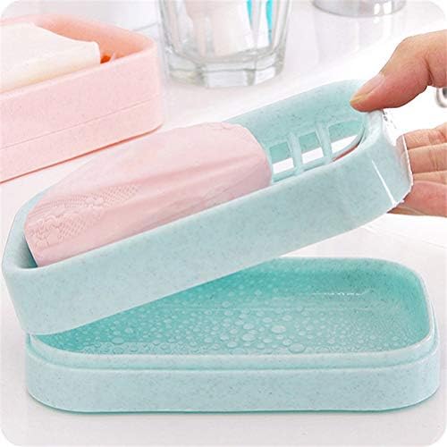 Topbathy 6 pcs קופסאות סבון עמידות שכבתי כפול ניקוז סבון פלסטי