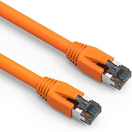 Accl ​​15ft Cat.8 S/FTP Ethernet Network כבל כתום 24AWG, 3 חבילה