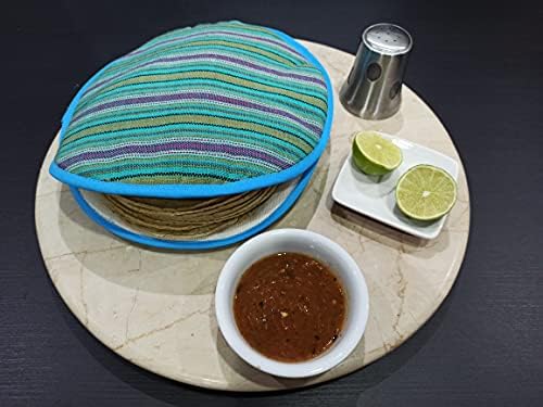 סט של 2 שקית טורטיה מקסיקנית חמה יותר מקסיקנית בד כותנה בד שומר על קישוט פיאסטה תירס טורטיה חמים או קמח. Tortilleros termicos de tela artesanales