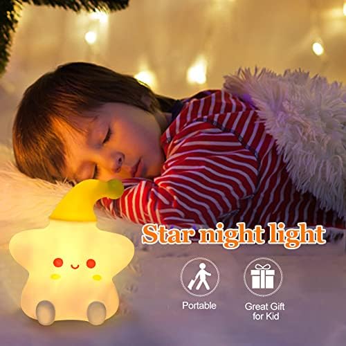 חמוד כוכבים לילה אור, צבעוני סיליקון חמוד מנורת עבור תינוקת חדר תפאורה, נטענת סוללה לילה אור מנורה, מתנות לילדים בנות בני