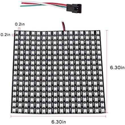 תאורת BTF WS2812B ECO RGB סגסוגת חוטי 5050SMD ניתנת להתייחסות לאדם 16X16 256 פיקסלים LED מטריקס גמיש FCCB בצבע מלא עובד עם K-1000C, SP107E, וכו 'בקרי תמונה תמונות וידאו תצוגה DC5V