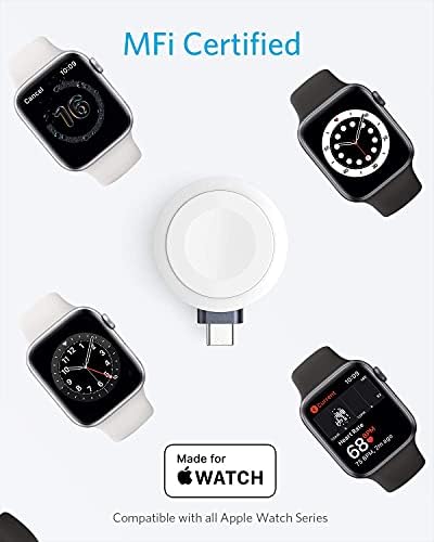 מטען אלחוטי של ANKER עבור Apple Watch עם מחבר USB C & חשמל עם USB C, קוביית USB-C 3 PowerExtend עם 3 שקעים ו- USB