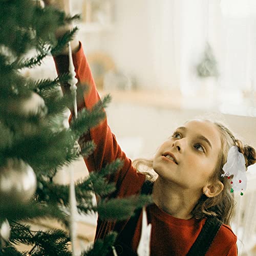 מדיסון טיילר 2 יחידות חג המולד אלסטי שיער קשרי, שקוף סרט פצפוצי עם ינגל פעמוני חג המולד, חג מתנות לילדים ובנות.