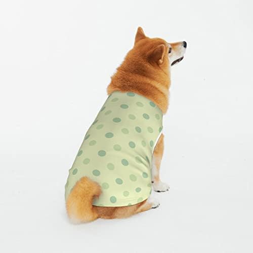 חולצות חיית מחמד כותנה ירוק-כחול-מעגל-נקודות תלבושות כלבים חתול כלב פיג'מה כלב רך אופן סרבל חיות מחמד xx-large