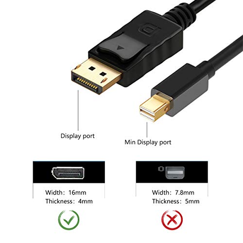 4K2K DisplayPort לכבל HDMI זכר לזכר מתאם וידאו מתאם עם מחבר מצופה זהב - שחור - 5 רגל עבור Lenovo Dell HP ומותג אחר