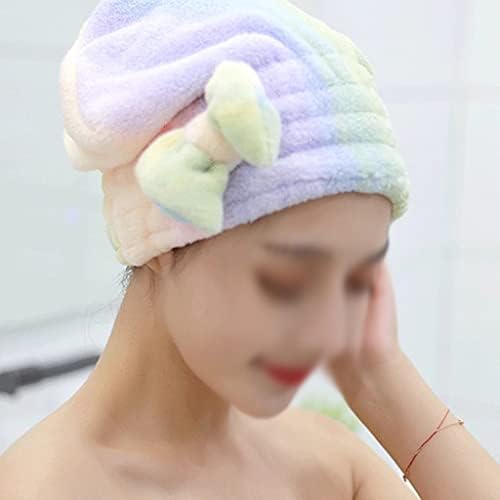 JAHH Microfibre מגבת שיער יבש עם כובע מקלחת קשתות קוטבנות כובע שיער מהיר נשים קטיפת אלמוגים