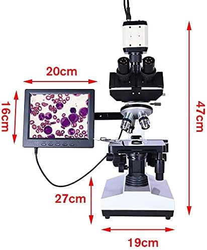 מעבדה מקצועית ז ' יה מיקרוסקופ טרינוקולרי ביולוגי זום פי 2500 + מצלמה דיגיטלית דיגיטלית + 8 אינץ