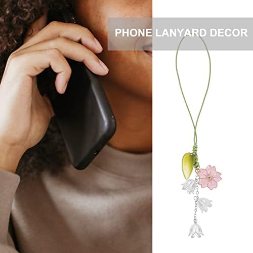 גטואידה 6 יחידות טלפון סלולרי רצועות פרח מפתח שרשרת קישוט טלפון שרוך דקור לנשים לתליית דקור