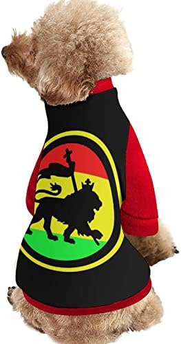 אריה מצחיק בג'מייקה הדפס סווטשירט חיית מחמד עם סרבל סוודר של פליס לכלבים עם עיצוב
