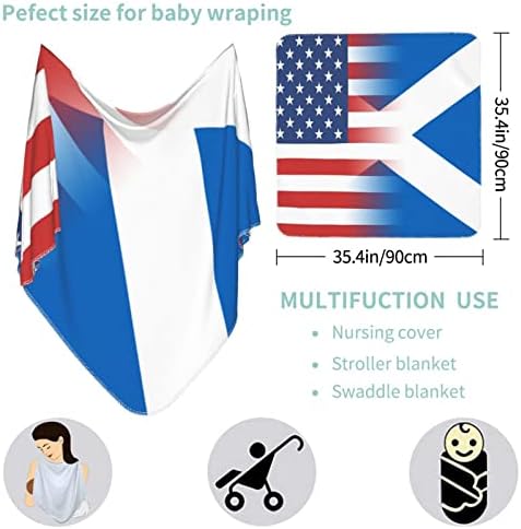 דגל אמריקה של סקוטלנד שמיכה לתינוקות מקבלת שמיכה לעטיפת כיסוי חוט -יילוד של תינוקות