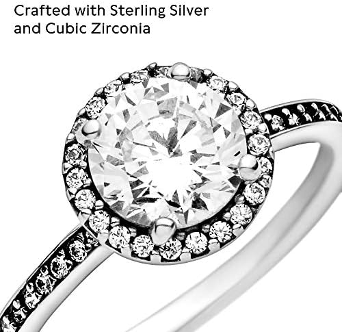 פנדורה תכשיטים - עגול ניצוץ הילה מעוקב זירקוניה טבעת-מתנה בשבילה-כסף סטרלינג