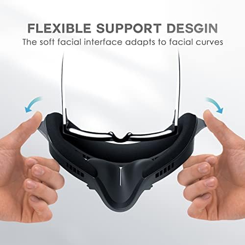 ממשק הפנים של Bobovr F2 Fitness - תואם ל- Oculus/Meta Quest2, כיסוי/כרית פנים רכה של PU, זרימת אוויר פעילה של אוורור מיקרו -מעריצים להפחתת ערפל העדשות