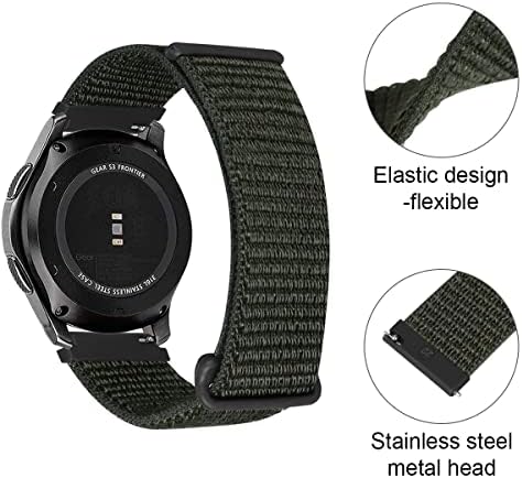 Mrotech Velcro Watch Band 22 ממ 20 ממ תואם ל- Samsung Gear Watch/Galaxy Watch Strap החלפת רצועת Huawei Watch שחרור מהיר שחרור ניילון קלוע לולאת ספורט לגברים נשים