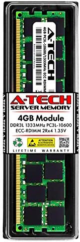 החלפת A-Tech 4GB ל- Dell A4051430-DDR3 1333MHz PC3L-10600R ECC רשום RDIMM 240-PIN 2RX4 1.35V-מקל זיכרון שרת יחיד