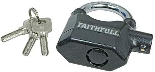 Faithfull Faiplalarm 120dB אבטחה מנעול אזעקה 70 ממ סוללות ושלושה מפתחות כלולים