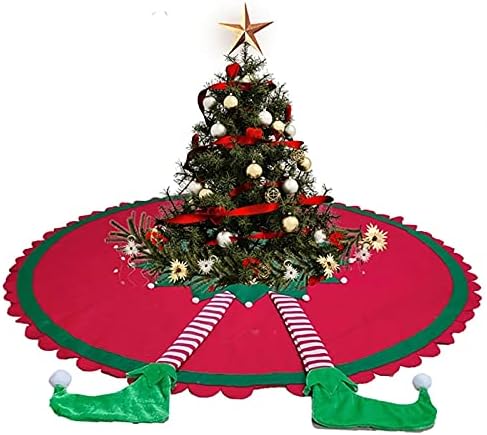 חצאית עץ חג המולד תלת מימד רגל אלף לא ארוג ירוק אדום מחצלת גדולה מתאימה לכל עצי חג המולד לקישוט חג שמח חג המולד