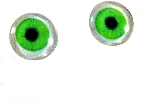 עיני זכוכית 16 ממ זוג ירוק ולבן זוגות אנושיות פסלים או תכשיטים ייצור מלאכה של 2 של 2