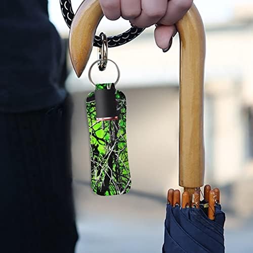 ג 'וקודי ירוק הסוואה מחזיק צ' פסטיק מחזיק מפתחות עם שרוך שרוך לנשים בנות לסרוג שפתון אלסטי מחזיק מפתחות