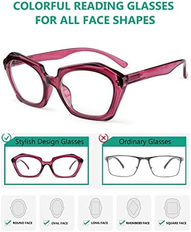 כוורן 5-חבילה קריאת משקפיים לנשים עיצוב קוראי סגלגל עדשה + 3.5