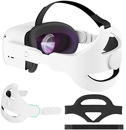 רצועת ראש מתכווננת של Masiken לרצועת Oculus Quest 2 רצועת עילית, כרית קצף רכה הקלה על סחיטת פנים, Meta Quest 2 אביזרים משופרים תמיכה ונוחות במשחקי VR