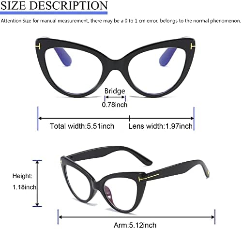 חתול עין קריאת משקפיים אופנה חמוד קורא לנשים 4 זוגות 2.0