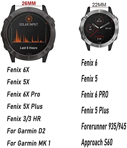 AXTI 22 26 ממ רצועת ספורט סיליקון רכה עבור Fenix ​​6 6x Pro Watchband שחרור מהיר של Garmin Fenix ​​5 5x Plus 3 HR D2 MK2 935 צמיד