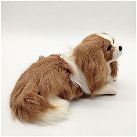 Tianminjiedm ריאליסטי כלב צ'רלי כלב ריאליסטי כלב ריאליסטי כלב קטיפה אמיתית כלב חיות מחמד צעצוע לבן צ'רלי כלב צעצוע קטיפה צעצוע