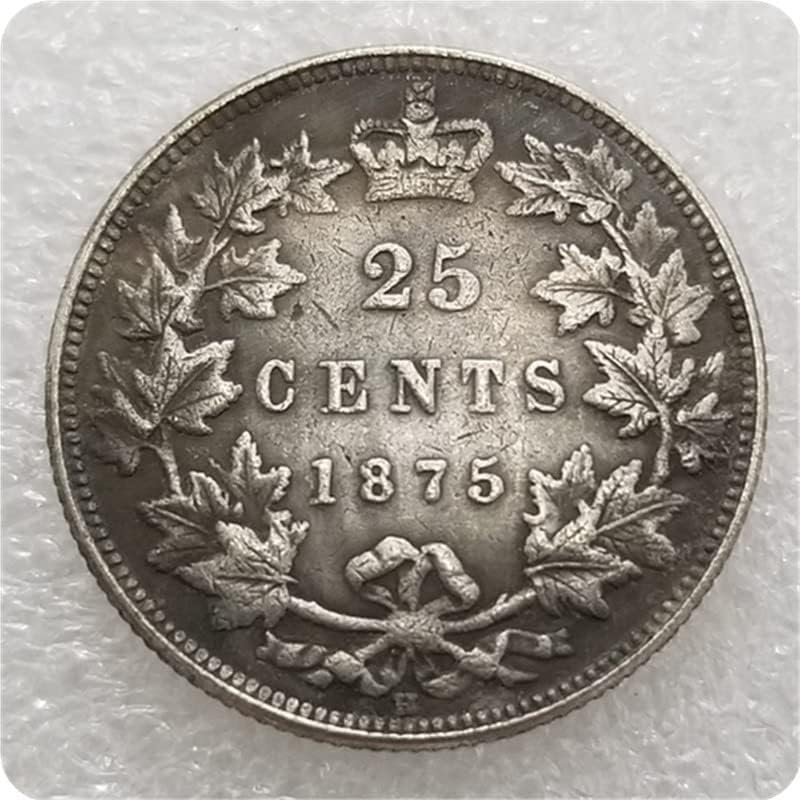 מלאכות עתיקות קנדה 1875, 1880, 1889, 1893 קנדה 25 סנט דולרים כסף