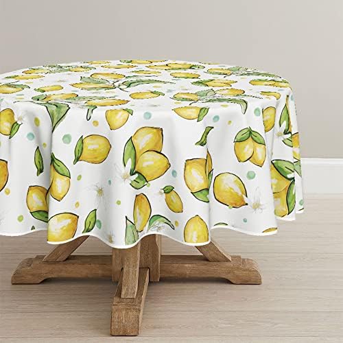 הוראהיומי קיץ אביב מפת שולחן 52 * 70 אינץ, צבעי מים לימון שולחן כיסוי למסיבה פיקניק ארוחת ערב דקור
