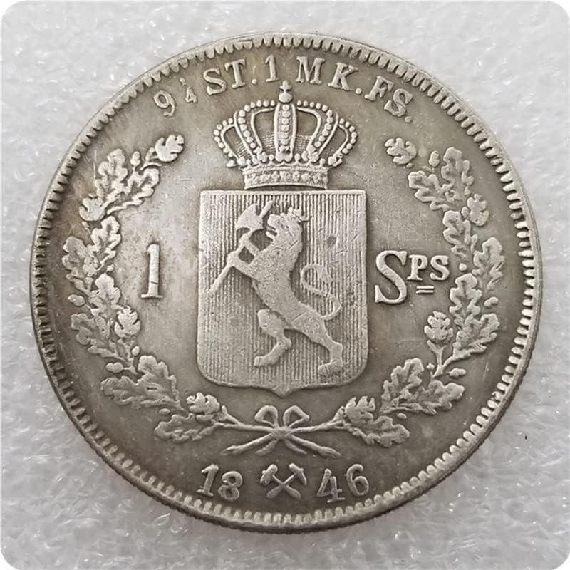 נורבגיה 1846, 1847, 1848-1855, 1856, 1857 נורבגיה 1 מטבע ספייט דלר מטבע