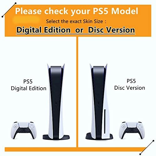 Motot FXCON עבור מהדורת דיסק של PS5 Skin & Edition מהדורה דיגיטלית קונסולה ובקר עורות כיסוי ויניל עוטפים עמידים בפני שריטות, תואם 55223 ללא בועה ללא